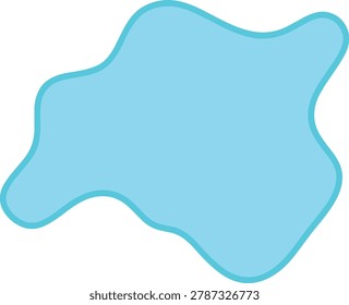 This image depicts an amorphous, light-blue shape with a darker-blue outline, presented as a vector graphic against a white background. The shape is irregular and formless, featuring smooth curves and a