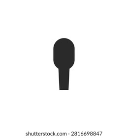 This image depicts a black keyhole silhouette set against a white background. The shape is simple and graphic, representing access or security. It is a flat vector illustration.