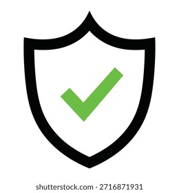 Esta Imagen representa un escudo negro con una marca de verificación verde en el centro. El escudo simboliza protección y seguridad, mientras que la marca de verificación indica Aprobación o verificación. El diseño es simple pero efectivo, transmitiendo un sentido de confianza y confiabilidad.