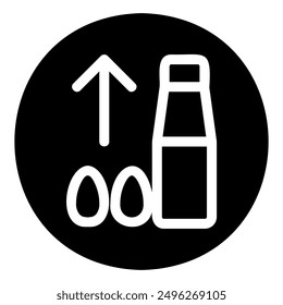 This image depicts a bottle of almond milk and almonds, with an arrow pointing upwards, suggesting that the almond milk is made from almonds.