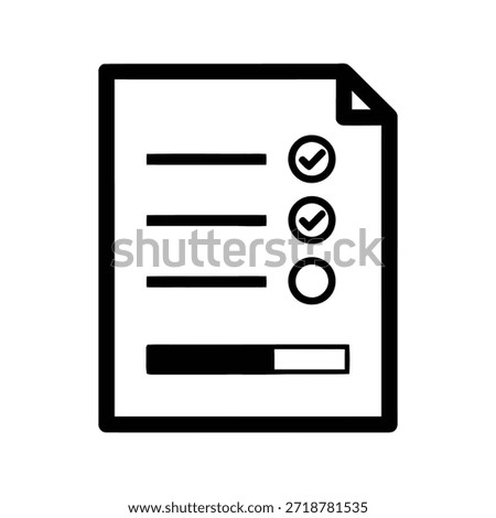 This image depicts a checklist with three items. Two of the items are checked off, indicating completion, while the third item remains unchecked. The checklist is represented on a piece of paper with a progress bar at the bottom, showing partial completion.