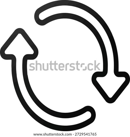 This image depicts a circular arrow with two directional arrows pointing in opposite directions, symbolizing a continuous cycle or process. The arrows indicate a repetitive motion or a loop, often used to represent concepts such as progress, development, or recurring processes. The simplicity and clarity of the design emphasize the ongoing and interconnected nature of the cycle.