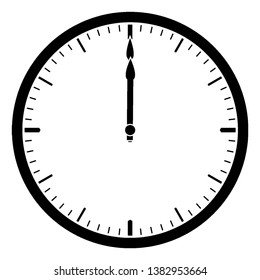 Esta imagen representa un reloj que muestra 12:00 en el formato de guiones en su ilustración, dibujo de línea vintage o ilustración de grabado.