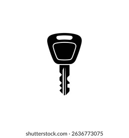 This image depicts a detailed, silhouetted car key featuring a uniquely cut blade and ergonomic grip, ideal for security and automotive design projects.