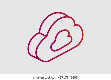 Esta Imagen representa un ícono de nube isométrica, que representa el almacenamiento digital o los servicios basados en Internet.