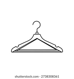 This image depicts a minimalist black wire hanger featuring a hook at the top and two small loops at the bottom. The hanger is designed for hanging clothes, accessories, or other lightweight items. Its simple and functional design makes it versatile for various storage or display purposes.