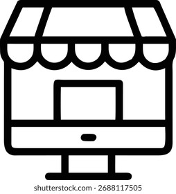 Dieses Bild zeigt einen Online-Shop auf einem Computerbildschirm, der den elektronischen Handel und den digitalen Einzelhandel darstellt. Es symbolisiert Online-Shopping, Internet-Business und virtuelle Marktplätze.