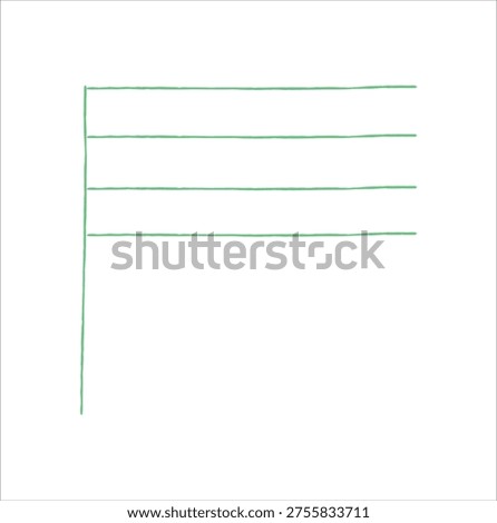 This image depicts a piece of lined writing paper designed for educational purposes. The evenly spaced lines provide a structured surface for handwriting practice, note-taking, or sketching. Its simple, clean design makes it suitable for classrooms, homeschooling, or personal use, helping students or learners develop neat writing habits or organize their creative work. The blank sections between lines can also be used for drawing or illustrating ideas.