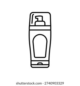 This image depicts a simple, black-and-white line drawing of a cylindrical deodorant bottle. The bottle features a pump dispenser at the top, which is designed to spray the product. The design is clean and minimalistic, focusing on the essential shapes and details without any additional decorations or colors.