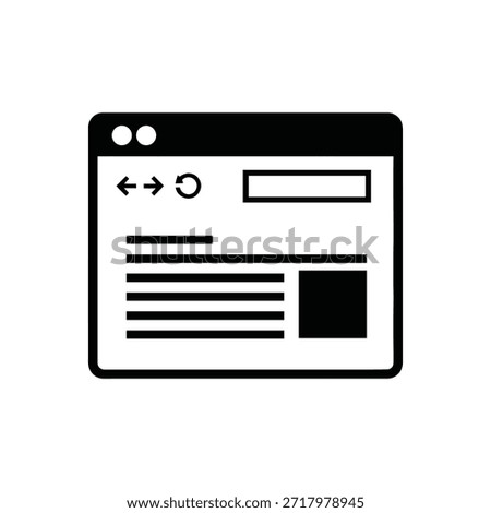 This image depicts a simplified web browser interface. It includes standard browser elements such as back and forward navigation buttons, a refresh button, an address bar, and a content area with multiple horizontal lines of text and a small image or icon on the right side.