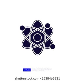 Dieses Bild zeigt ein stilisiertes atomares Symbol, das das Konzept von Atomen und molekularen Strukturen darstellt, die oft mit Wissenschaft und Technologie in Verbindung gebracht werden.