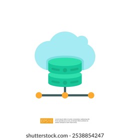 Dieses Bild zeigt ein stilisiertes Cloud-Symbol über zwei gestapelten Datenbank-Festplatten, das Cloud-Speicher- und Datenverwaltungskonzepte darstellt.