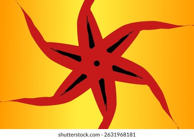 Esta imagem representa uma estrela estilizada de seis pontas ou uma forma de flor