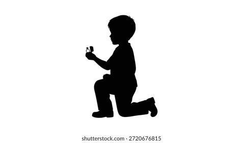 This image depicts a tender proposal moment, highlighted by its striking silhouette style.