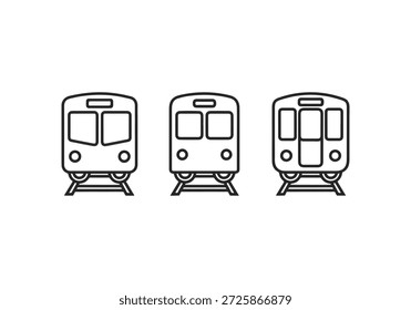 Esta Imagen muestra tres vagones idénticos alineados uno al lado del otro. Cada automóvil tiene una forma rectangular con esquinas redondeadas, con dos puertas y ventanas en los lados. Los vagones del metro se muestran en una pista, enfatizando su alineación y uniformidad.