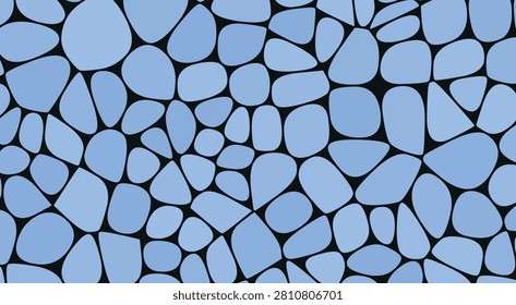 This image depicts a Voronoi pebble pattern, a geometric design with irregular shapes and dark seams. It is a vector