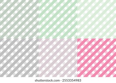 
This image is a digital design template showcasing 6 editable checkered patterns with a rustic or earthy aesthetic. The patterns are arranged in a grid with distinct color variations, including shade