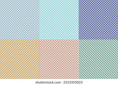 
This image is a digital design template showcasing 6 editable checkered patterns with a rustic or earthy aesthetic. The patterns are arranged in a grid with distinct color variations, including shade