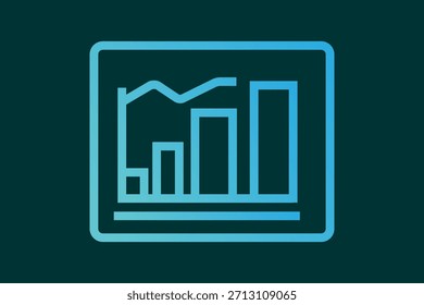 Esta Imagen es una ilustración digital de un gráfico o ícono de gráfico, que combina específicamente un gráfico de barras y un gráfico de líneas.
