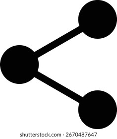 This image displays a clear and simple graphic representing network connections. It features three distinct circular nodes linked by straight lines, suggesting a structure of relationships or data 