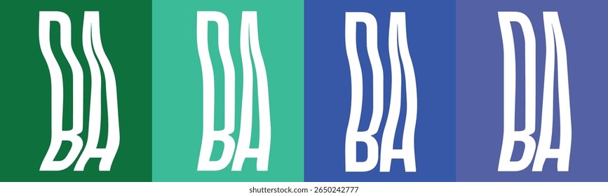 Esta imagem mostra as letras "BA" em branco com um efeito ondulado.