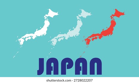 Esta imagem mostra um mapa do Japão com a ilha de Hokkaido realçada em vermelho. O mapa fornece uma representação geográfica clara das principais ilhas do país, incluindo Honshu, Hokkaido, Kyushu e Shikoku. A palavra 'JAPÃO' é exibida de forma destacada em letras grandes e em negrito na parte inferior da imagem.
