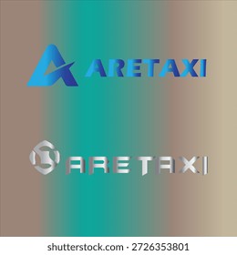 Esta Imagen muestra un logotipo moderno para ARETAXI, con un ícono de “A” estilizado y audaz junto con una tipografía limpia en mayúsculas. Las letras de degradado azul y el símbolo transmiten un sentido de la tecnología, confiable
