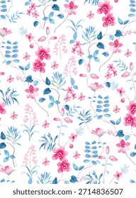 Esta Imagen muestra un fondo de patrón floral abstracto sin fisuras, probablemente utilizado para textiles, Fondo de pantalla o diseño digital.