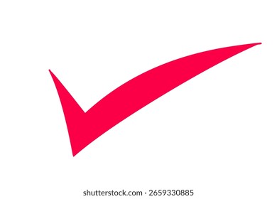 Esta Imagen muestra una marca de verificación o una marca de color carmesí simple y audaz. Se coloca diagonalmente sobre un fondo transparente limpio, proporcionando versatilidad para varios proyectos de diseño. El vibran