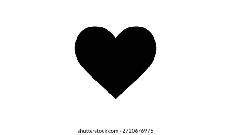 Dieses Bild zeigt eine krasse schwarze Herzsilhouette, ein minimalistisches Design mit einer gewagten Ästhetik.