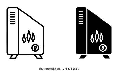 This image displays two different server units side by side, each with a distinctive design. The server on the left has a white and minimalist look, while the one on the right is black with a sleek appearance. Both servers feature a flame-like graphic and a power button symbol, indicating their function as active computing hardware.