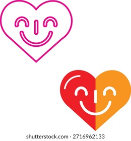 Esta Imagen muestra dos íconos en forma de corazón, cada uno con una cara sonriente, transmitiendo positividad.
