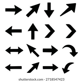 Esta Imagen muestra una variedad de símbolos de flecha, cada uno indicando diferentes direcciones y movimientos.
