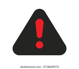 Esta Imagen muestra un símbolo de advertencia, que es un triángulo negro con un signo de exclamación rojo y un punto rojo en la parte inferior. Este símbolo se usa comúnmente para indicar precaución o alertar a las personas sobre peligros potenciales o avisos importantes.