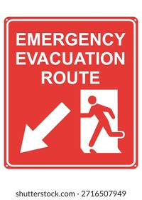 Esta imagem é um sinal de rota de evacuação de emergência que indica a direção a seguir para uma saída segura de um edifício durante uma emergência, como um incêndio ou terremoto. A figura de corrida, o ícone da porta e a seta claramente guiam as pessoas em direção ao caminho de evacuação para uma fuga rápida e segura.
O design é imprimível e adequado para adesivos, bem como placas de sinais de acrílico, tornando-o ideal para uso em escritórios, edifícios públicos, fábricas e outras instalações que exigem sinalização de segurança clara.