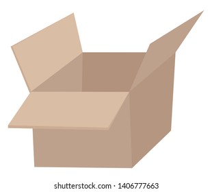This is an image of empty corrugated box., vector, color drawing or illustration. 