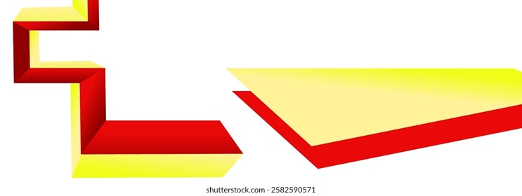 This image features abstract 3D shapes in vibrant red and yellow, creating a modern and eye-catching design. Perfect for backgrounds, presentations, or website headers.