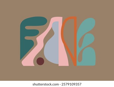 This image features abstract art with a combination of soft and contrasting colors, creating an appealing visual balance. modern and aesthetic impression. Perfect for interior decoration or graphic.