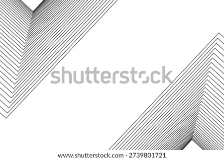 This image features an abstract composition of diagonal lines that create a sense of movement and depth. The lines converge towards the center, forming a striking visual pattern against a stark white background. The varying thickness and spacing of the lines add an element of dynamism and tension, evoking a modern and minimalist aesthetic. The interplay of light and shadow enhances the three-dimensional effect, giving the image a tactile quality despite its simplicity.
