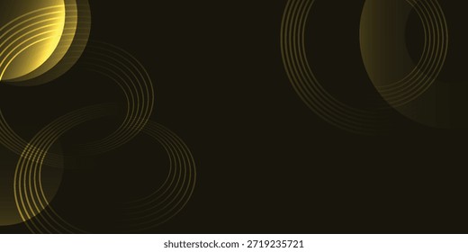 Esta Imagen presenta círculos dorados abstractos con un sutil patrón de rayas, sobre un fondo oscuro y minimalista. Los círculos varían en tamaño y opacidad, creando una sensación de profundidad y movimiento.