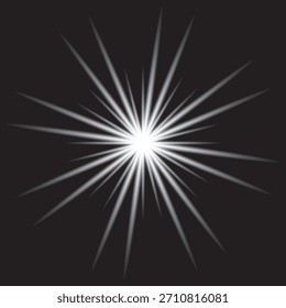This image features an abstract starburst pattern with radiating lines. The design is set against a dark background, creating a striking visual effect. It's a modern graphic.
