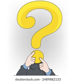 Esta Imagen presenta una variedad de personajes de dibujos animados coloridos con signos de interrogación en varias Formas y tamaños, que representan la curiosidad y el proceso de pensamiento