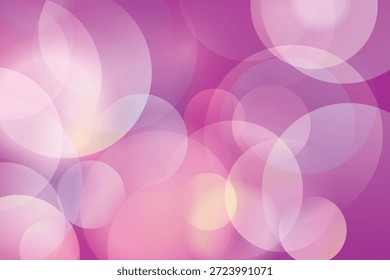 This image features a beautiful bokeh effect with soft pink and purple hues. The blurred circles create a dreamy and ethereal atmosphere, perfect for a calming or romantic setting. The image is composed of overlapping circles that gradually fade into the background, giving it a sense of depth and tranquility.
