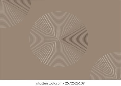 This image features a beige background with circular ripple designs composed of thin, concentric lines. The circles vary in size and placement, creating a harmonious and modern pattern. 