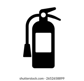 Esta imagem apresenta uma silhueta preta de um extintor de incêndio, simbolizando a segurança e a preparação para emergências. Ideal para materiais de conscientização e treinamento.