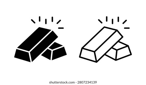 This image features a black silhouette vector illustration of stacked gold bullion bars with radiating lines, set against a white background. The composition shows two