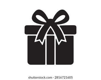 This image features a black silhouette of a gift tied with a bow, perfect for representing sister's day or any celebratory occasion. The distinctive silhouette style makes it versatile for graphic design.