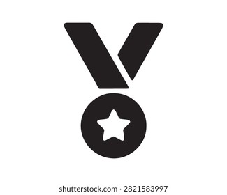 This image features a black silhouette of a medal adorned with a star, representing achievement and recognition. The silhouette style provides a clean and impactful visual.