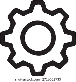 
Esta Imagen presenta un ícono de línea en blanco y negro de un engranaje. Representa la ingeniería mecánica, las Configuraciones industriales, las configuraciones técnicas o las opciones y preferencias de software digital.