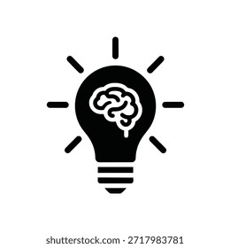 Esta Imagen presenta una ilustración en blanco y negro de una bombilla con un cerebro dentro de ella. La bombilla simboliza una idea o innovación, mientras que el cerebro representa la inteligencia y el pensamiento. La combinación de estos dos Elementos sugiere un momento de inspiración o un avance creativo.